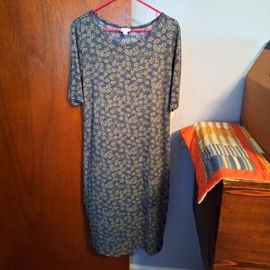 NWTLuLaRoe Gray Sheath Midi Dress Short Sleeve Size XL